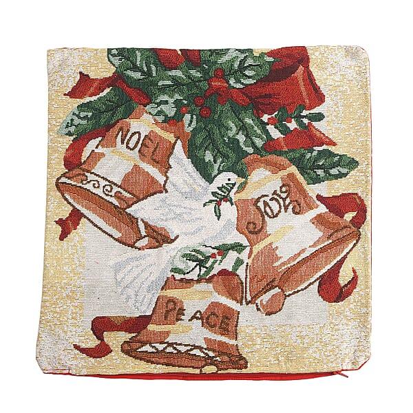 Shop Lc Set Of 2 Multi Color Christmas Bells Jacquard Woven Cushion Covers Pillow Protectors Pillow Cover Pillow Shams Pillow Case Covers