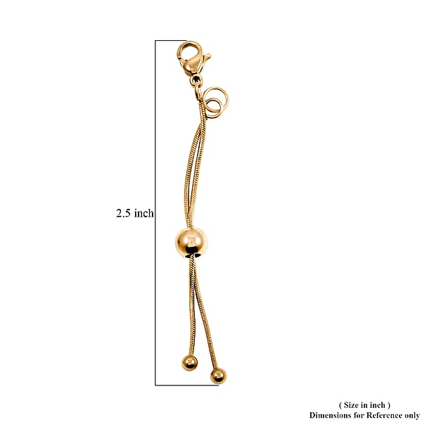Shop Lc Set Of 3 - 9mm Lobster Lock With Each Side 2 Inch Snake Extender Chain 6mm Adjusting Beads In ION Plated YRG And Stainless Steel