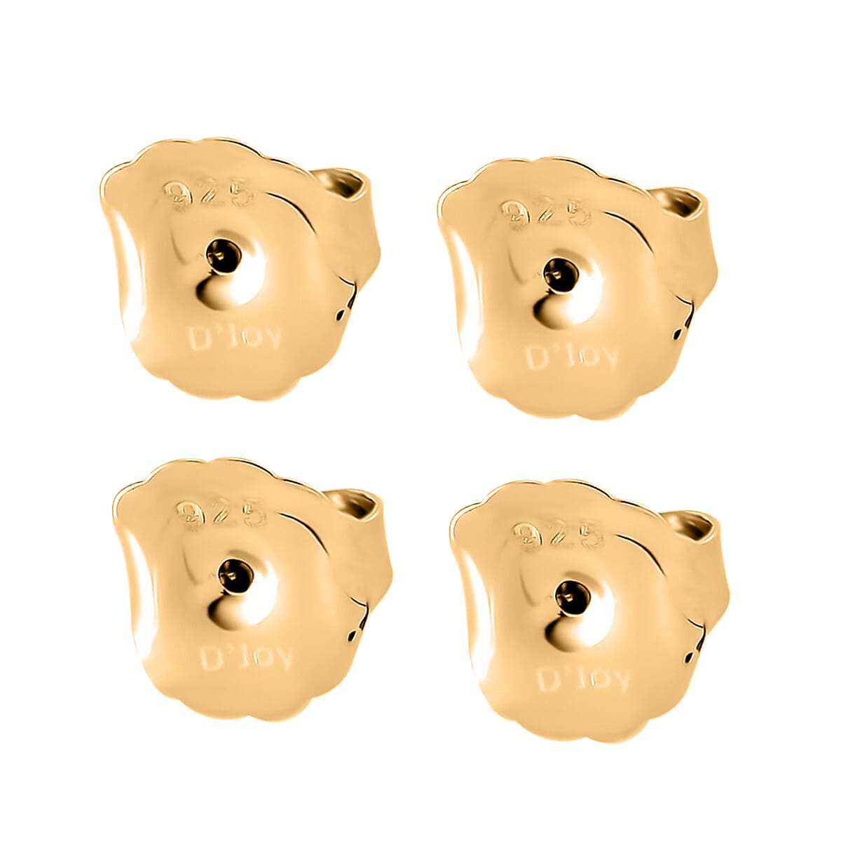 shop lc Set of 4 - 14K YG Over Sterling Silver 9mm Ear Nut 3.20 Grams