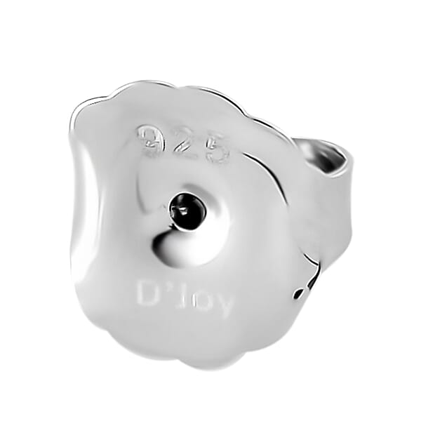 Shop Lc Set Of 4 - Rhodium Over Sterling Silver 9mm Ear Nut 3.20 Grams
