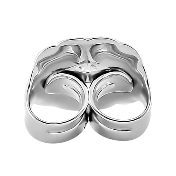 Shop Lc Set Of 4 - Rhodium Over Sterling Silver 9mm Ear Nut 3.20 Grams