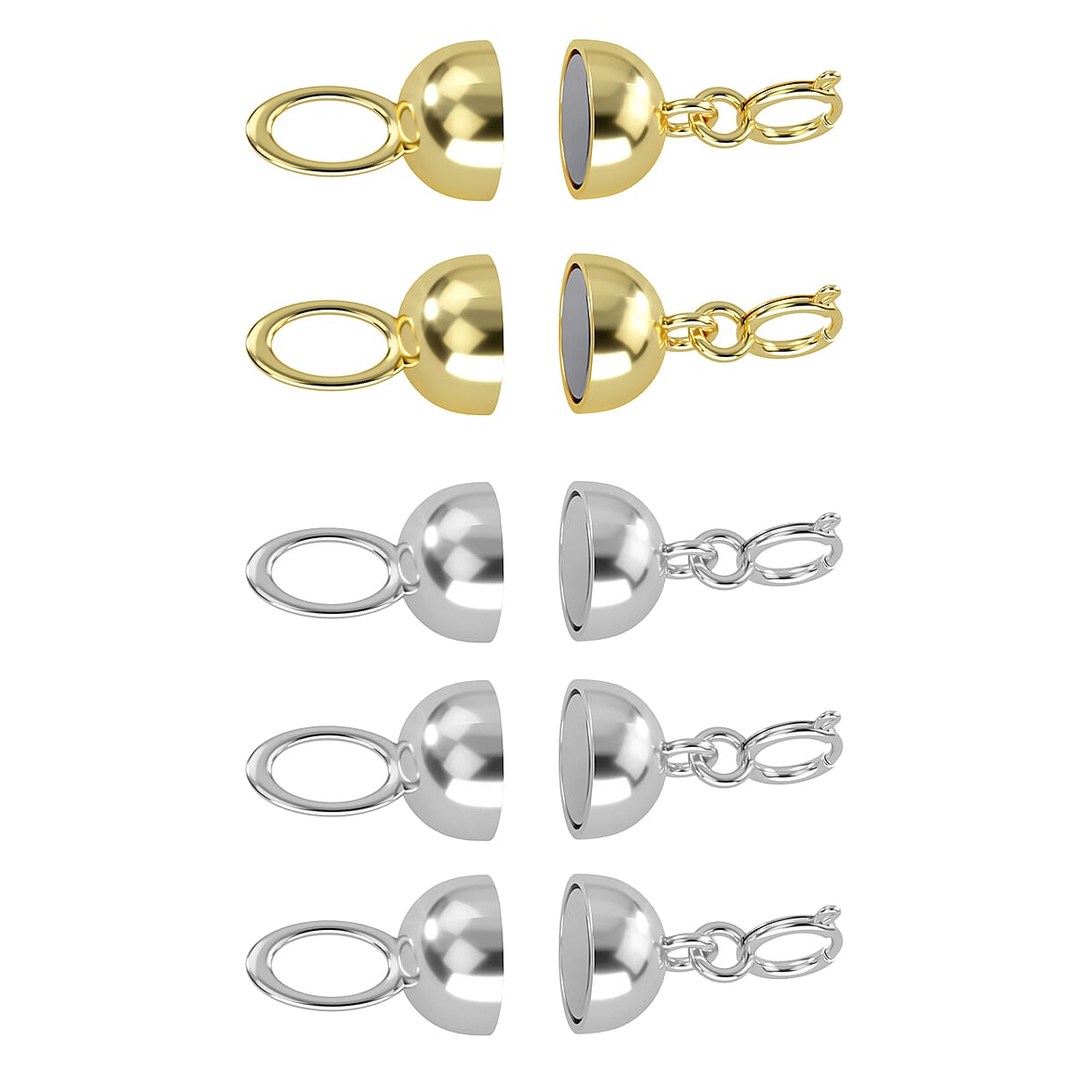 shop lc Set of 5 - 10K White and Yellow Solid Gold Magnetic Lock (3.90 g)