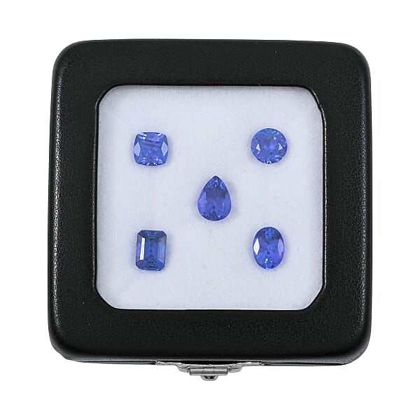 Shop Lc Set Of 5 AAAA Tanzanite (Trillion Octagon Pear Cushion Or Round Shape) 5.00 Ctw