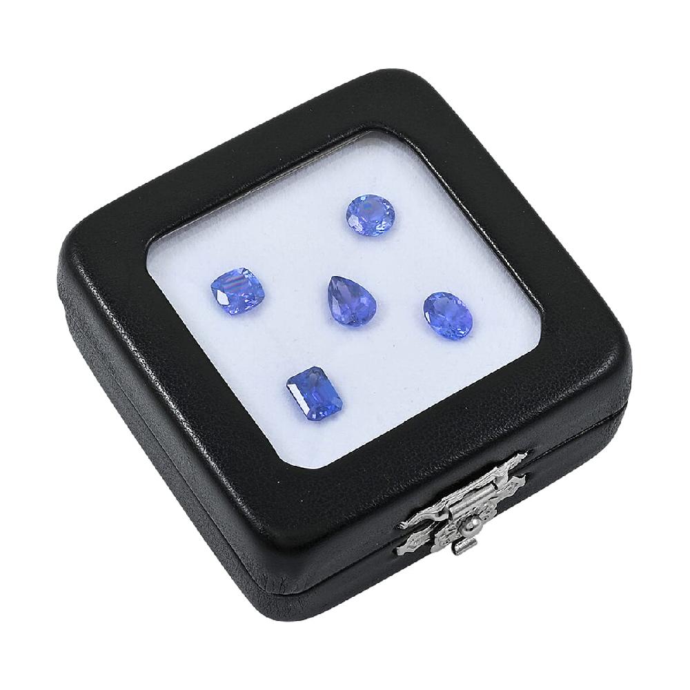 shop lc Set of 5 AAAA Tanzanite (Trillion Octagon Pear Cushion or Round Shape) 5.00 ctw