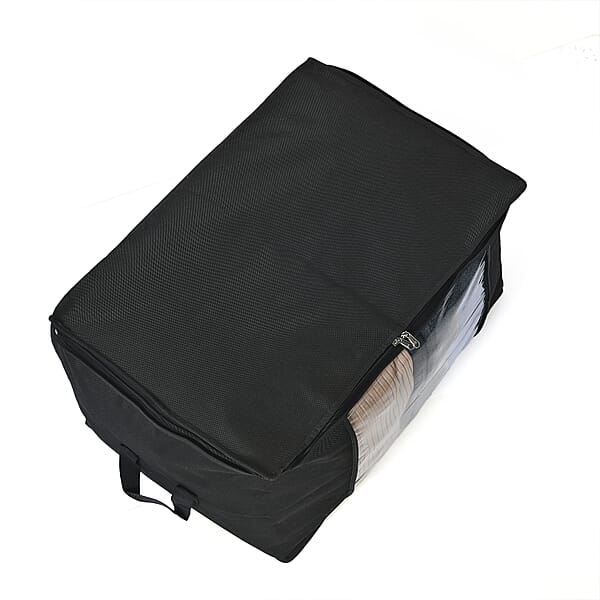 Shop Lc Set Of 5 Black Non-Woven Fabric Storage Bag With Clear Window