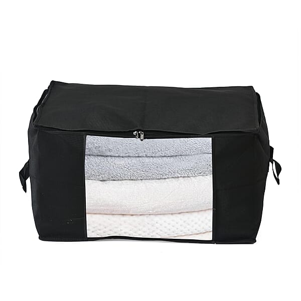 Shop Lc Set Of 5 Black Non-Woven Fabric Storage Bag With Clear Window