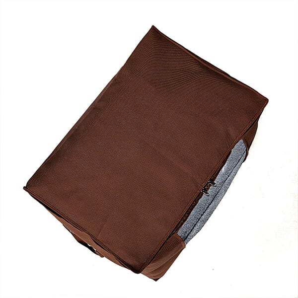 Shop Lc Set Of 5 Brown Non-Woven Fabric Storage Bag With Clear Window