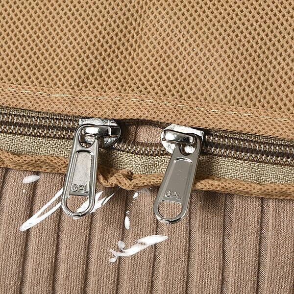 Shop Lc Set Of 5 Dark Beige Non-Woven Fabric Storage Bag With Clear Window