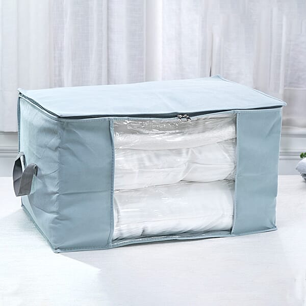 Shop Lc Set Of 5 Dark Grey Non-Woven Fabric Storage Bag With Clear Window