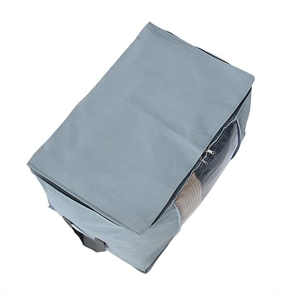 Shop Lc Set Of 5 Dark Grey Non-Woven Fabric Storage Bag With Clear Window
