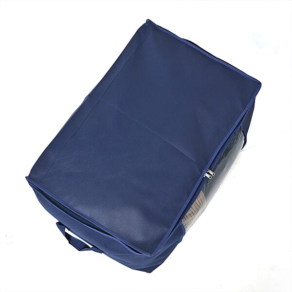 Shop Lc Set Of 5 Dark Navy Non-Woven Fabric Storage Bag With Clear Window