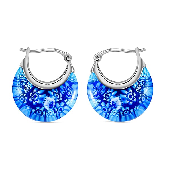 Shop Lc Set Of 5 Multi Color Murano Style Basket Earrings In Stainless Steel (Del. In 10-12 Days)
