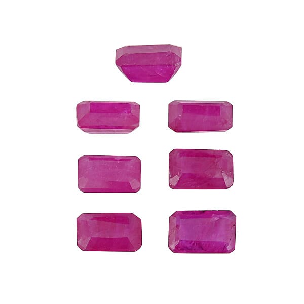 Shop Lc Set Of 7 AAA Montepuez Ruby (Oct 6x4 Mm) 5.00 Ctw
