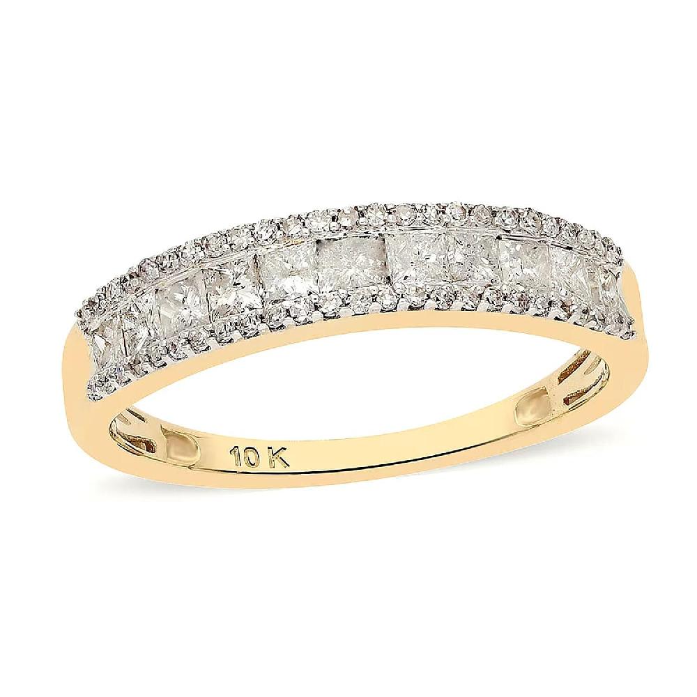 shop lc SGL Certified Luxoro 10K Yellow Gold G-H I3 Diamond Band Ring 2.50 Grams 1.00 ctw