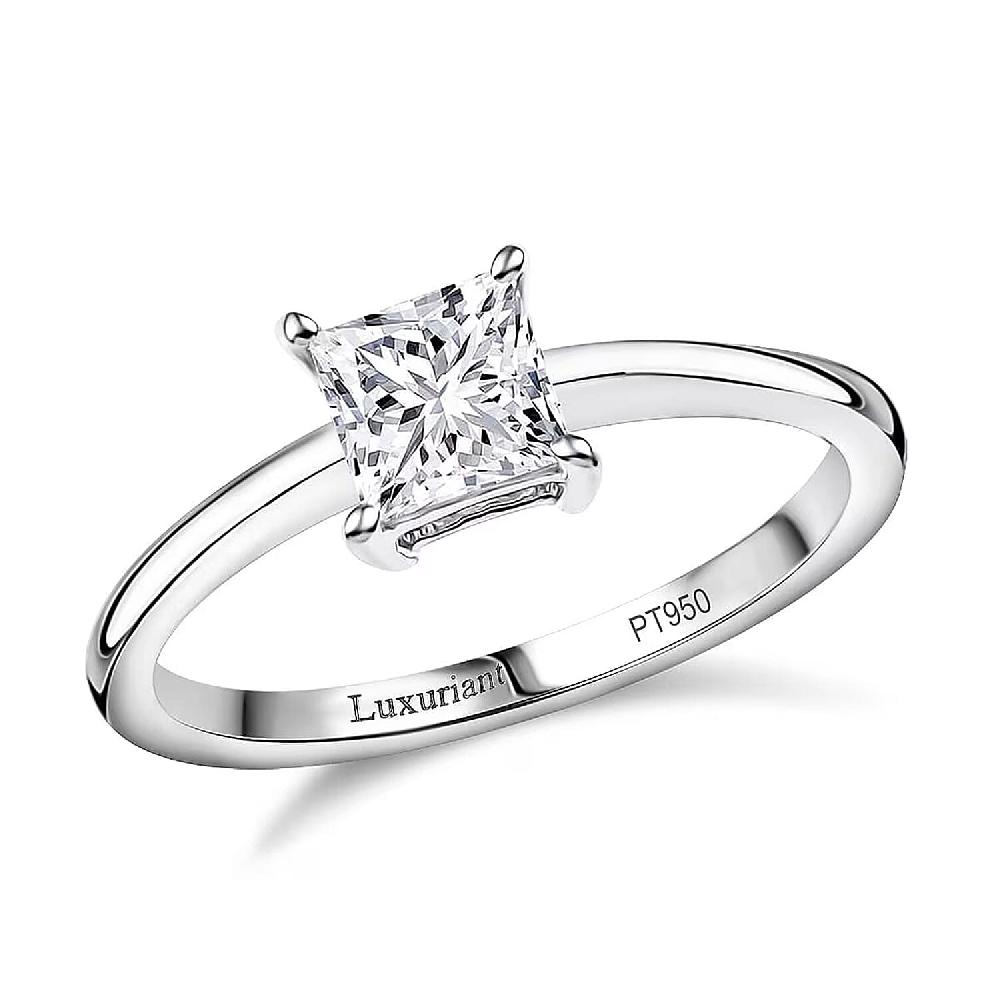 shop lc SGL Certified Luxuriant Lab Grown Diamond G-H VS 1.00 ctw Solitaire Ring in 950 Platinum (Size 6.5)