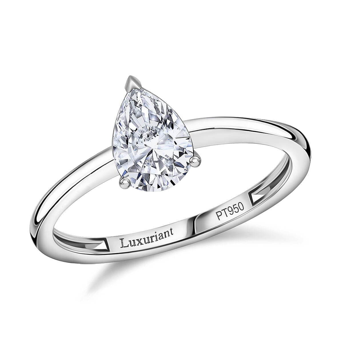shop lc SGL Certified Luxuriant Lab Grown Diamond G-H VS 2.00 ctw Ring in 950 Platinum 4 Grams
