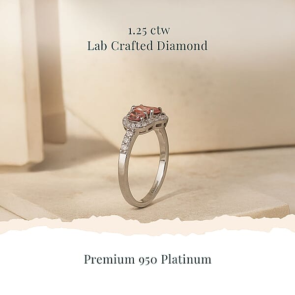 Shop Lc SGL Certified Luxuriant Lab Grown Pink Diamond Lab Grown Diamond Love Ring In 950 Platinum 1.25 Ctw