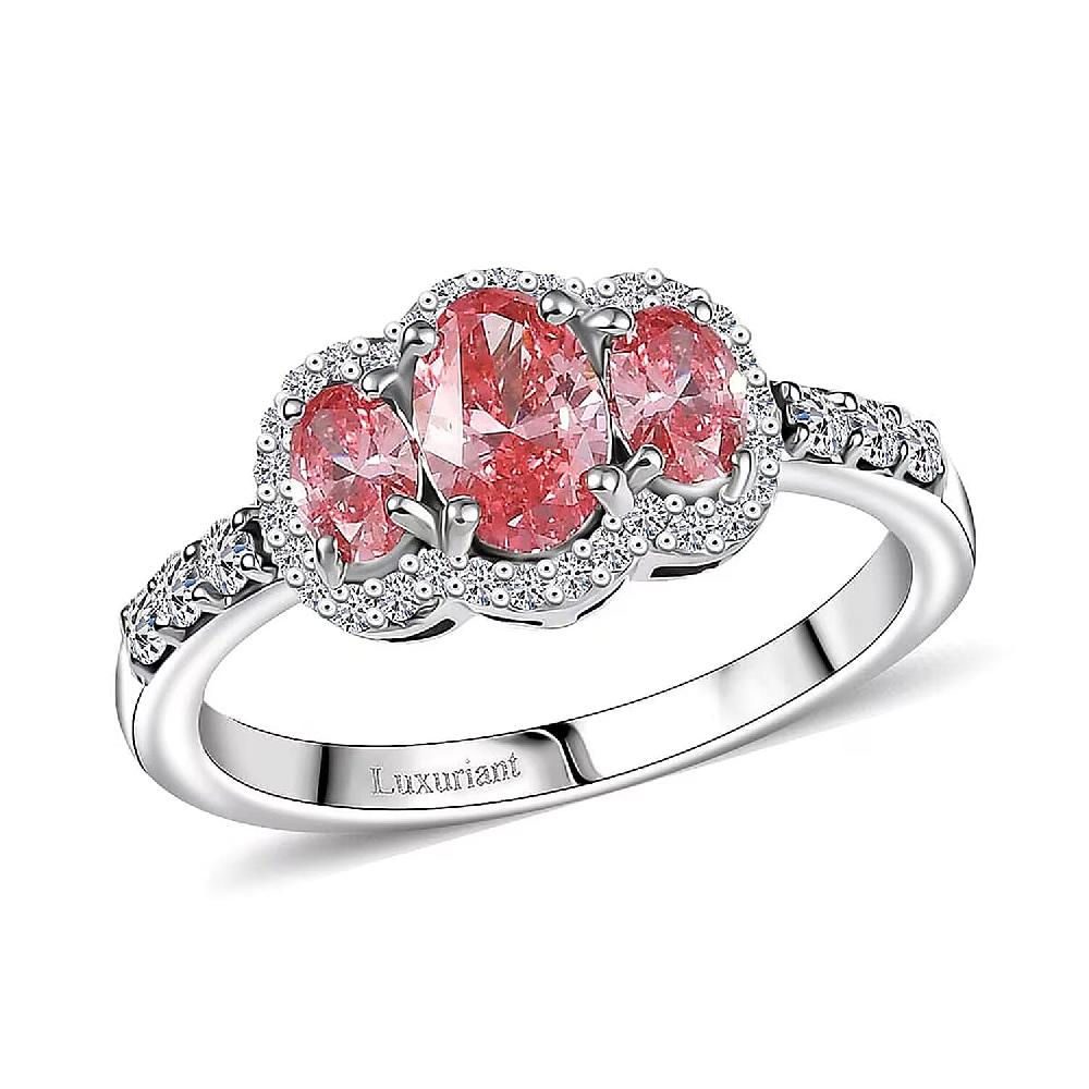 shop lc SGL Certified Luxuriant Lab Grown Pink Diamond Lab Grown Diamond Love Ring in 950 Platinum 1.25 ctw