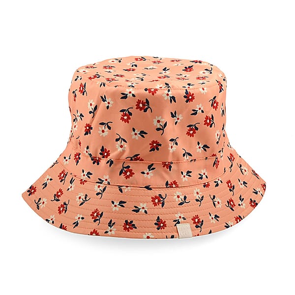 Shop Lc ShedRain Cream And Orange Floral Reversible Bucket Hat