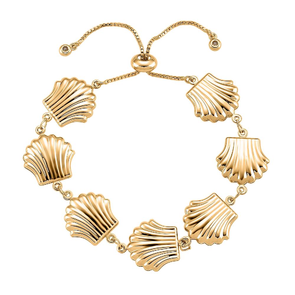 shop lc Shell Beaded Chain Bracelet in Goldtone (6.9In)