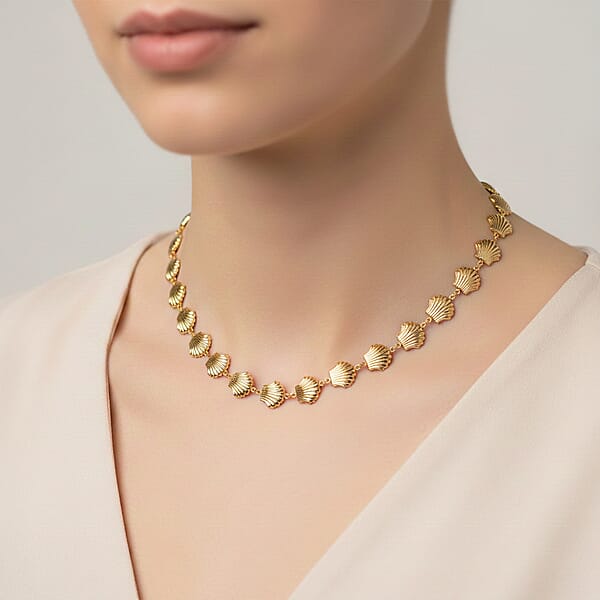 Shop Lc Shell Beaded Chain Necklace In Goldtone 20-22 Inches