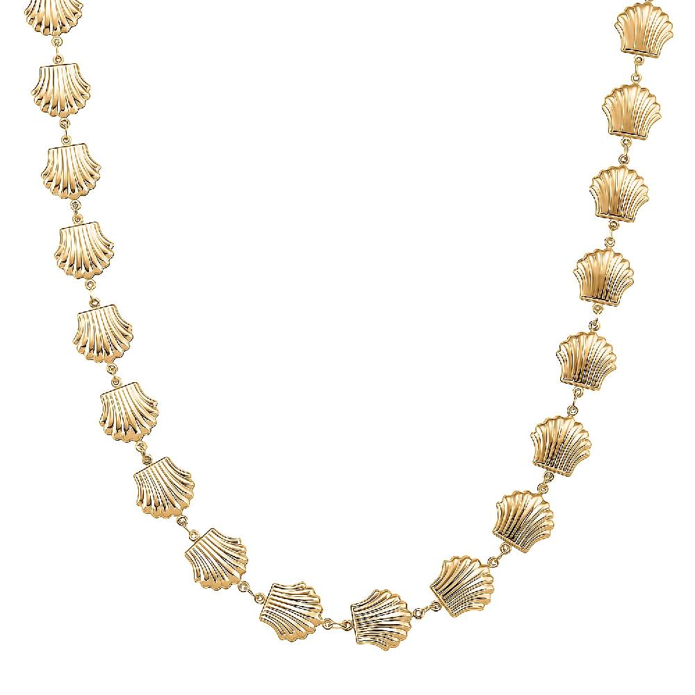 shop lc Shell Beaded Chain Necklace in Goldtone 20-22 Inches