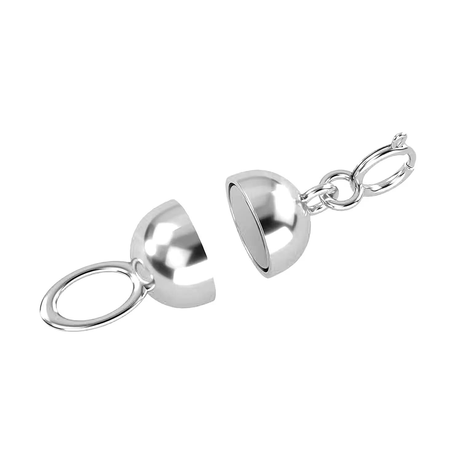 shop lc 10K White Solid Gold Magnetic Lock