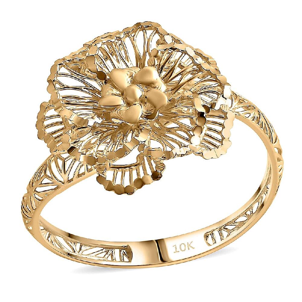 shop lc 10K Yellow Gold Floral Ring 1.60 Grams