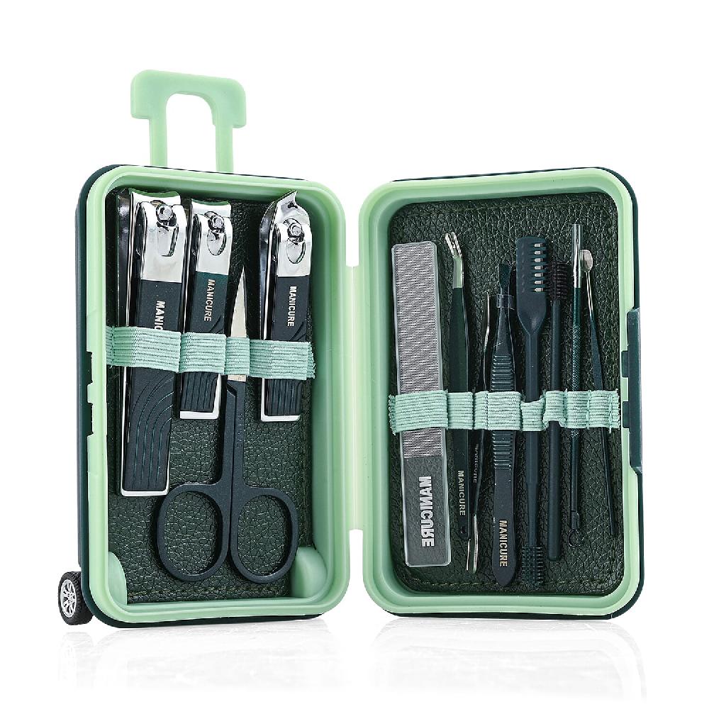shop lc 12pc Mini Travel Case Nail Kit- Green