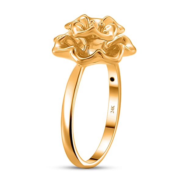Shop Lc 24K Yellow Gold Floral Ring 1 Grams