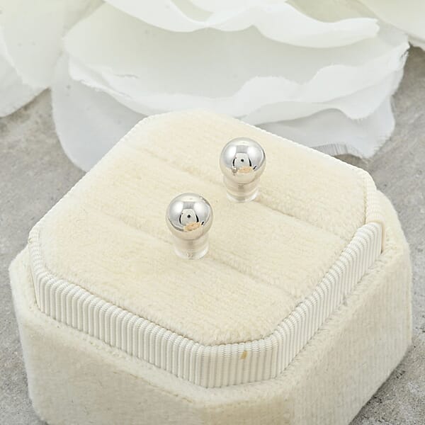 Shop Lc 7mm Ball Stud Earrings In 14K White Gold