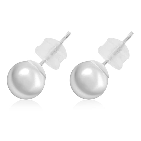 Shop Lc 7mm Ball Stud Earrings In 14K White Gold
