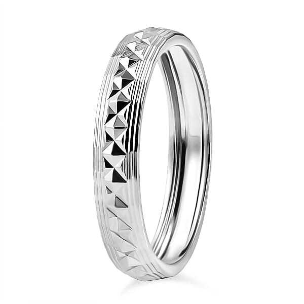 Shop Lc 950 Platinum Diamond-cut Band Ring (3.30 G)