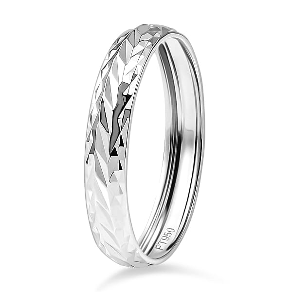 Shop Lc 950 Platinum Diamond-Cut Band Ring 3 Grams