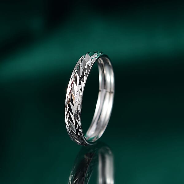 Shop Lc 950 Platinum Diamond-Cut Band Ring 3 Grams