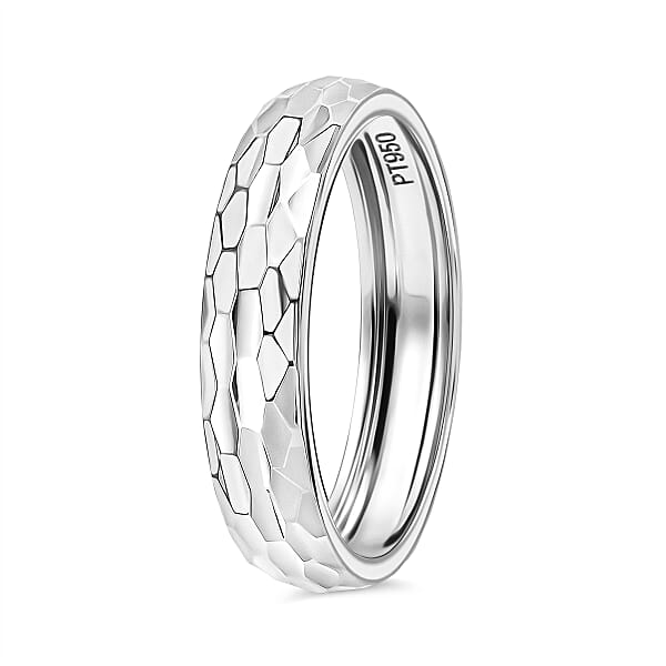 Shop Lc 950 Platinum Diamond-Cut Band Ring (4 Grams)
