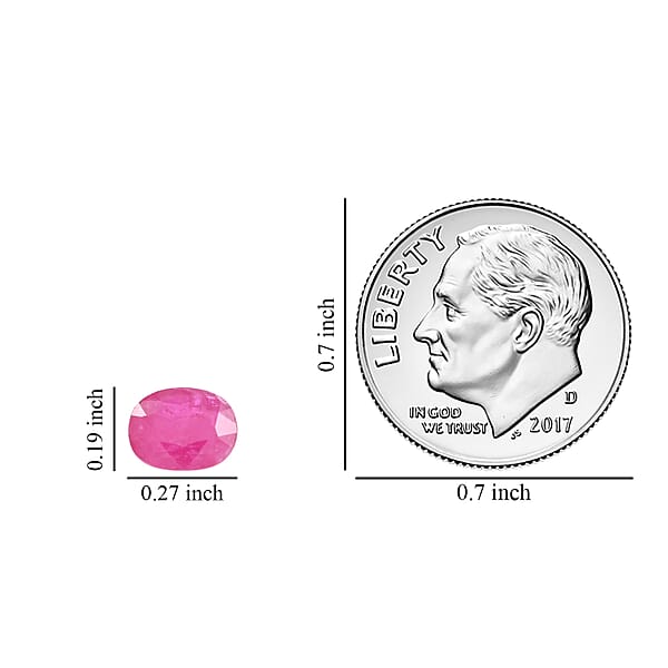 Shop Lc AAA Montepuez Ruby (Ovl 7x5 Mm) 1.00 Ctw
