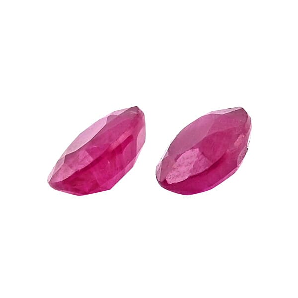 Shop Lc AAA Ruby Set Of 2 (Ovl 6x4 Mm) 1.00 Ctw