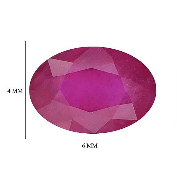 Shop Lc AAA Ruby Set Of 2 (Ovl 6x4 Mm) 1.00 Ctw