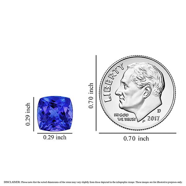 Shop Lc AAAA Tanzanite (Cush 6.5x6.5 Mm) 1.20 Ctw