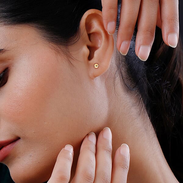 Shop Lc Ball Stud 3mm Earrings In 14K Yellow Gold