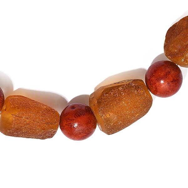 Shop Lc Baltic Amber And Coral Stretch Bracelet