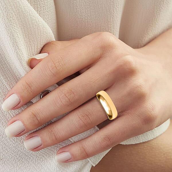 Shop Lc Band Ring In 24K Yellow Gold 1.48 Grams