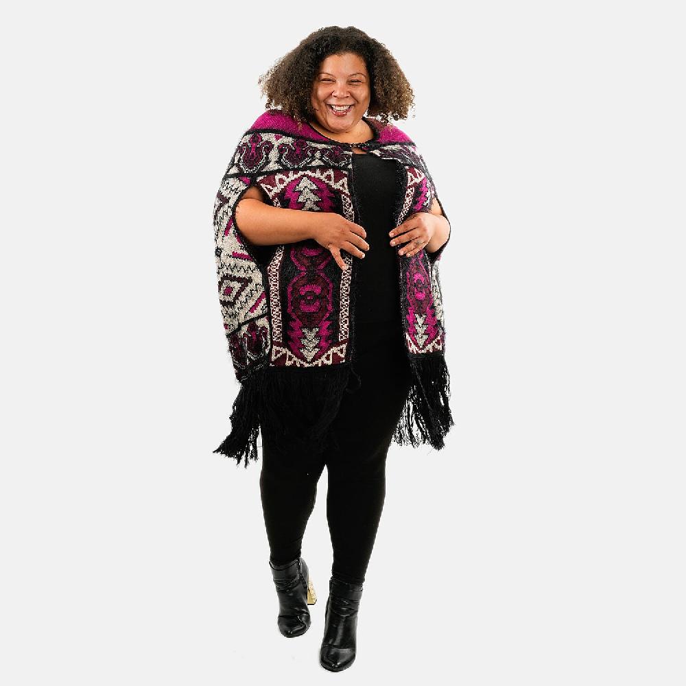 shop lc BCBG Wine Baroque Poncho - S/M