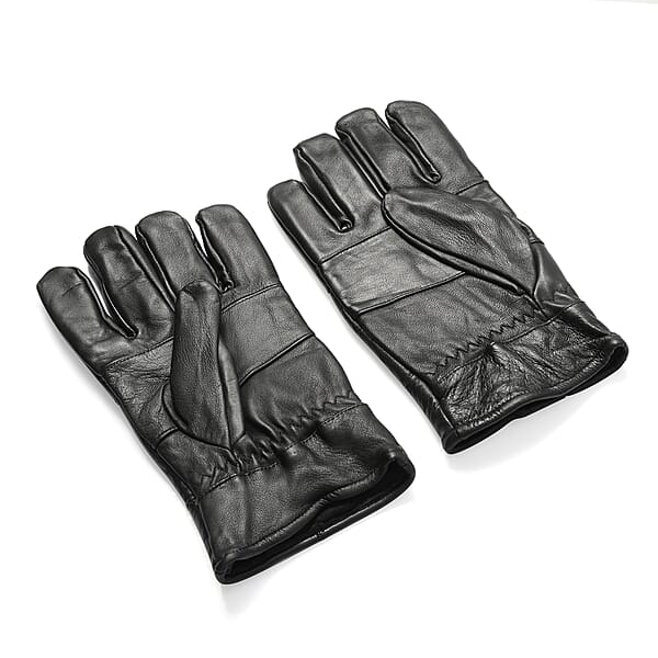 Shop Lc Black 100% Genuine Leather Gloves