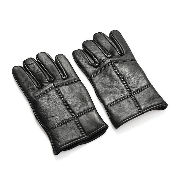 Shop Lc Black 100% Genuine Leather Gloves