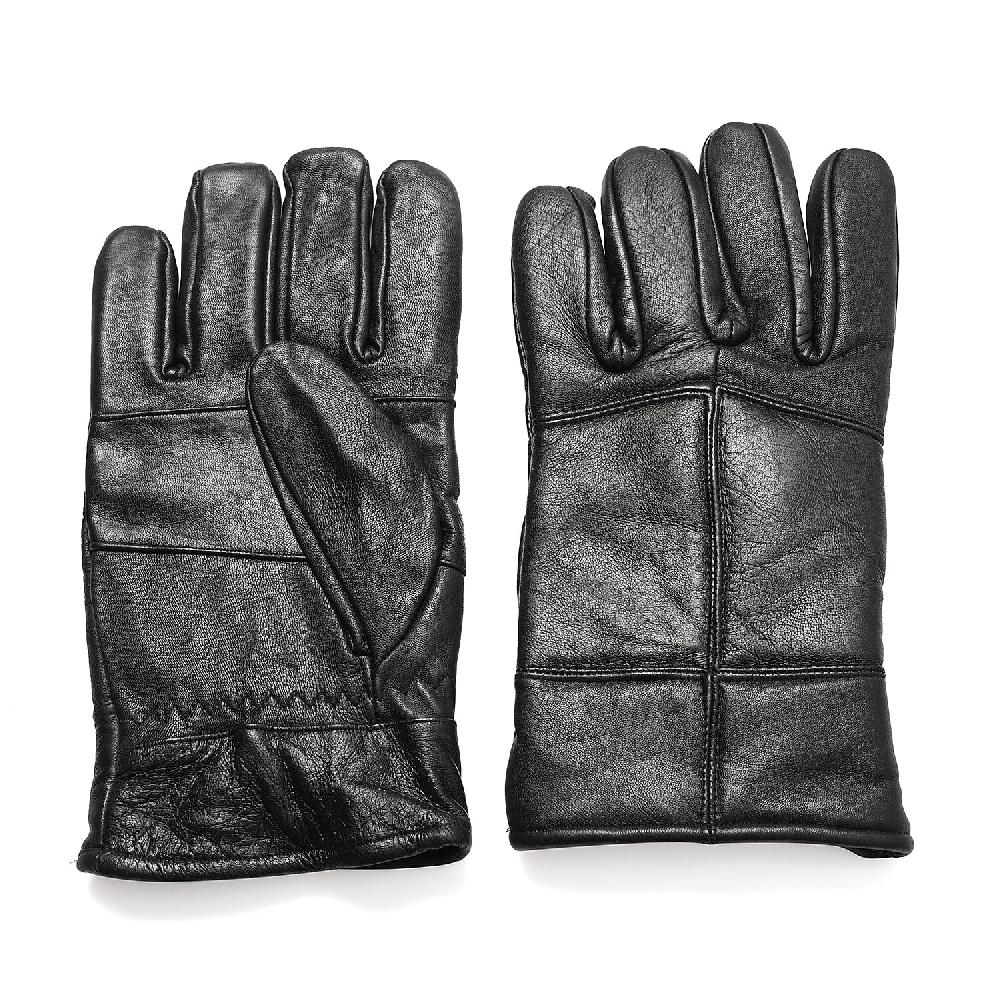 shop lc Black 100% Genuine Leather Gloves