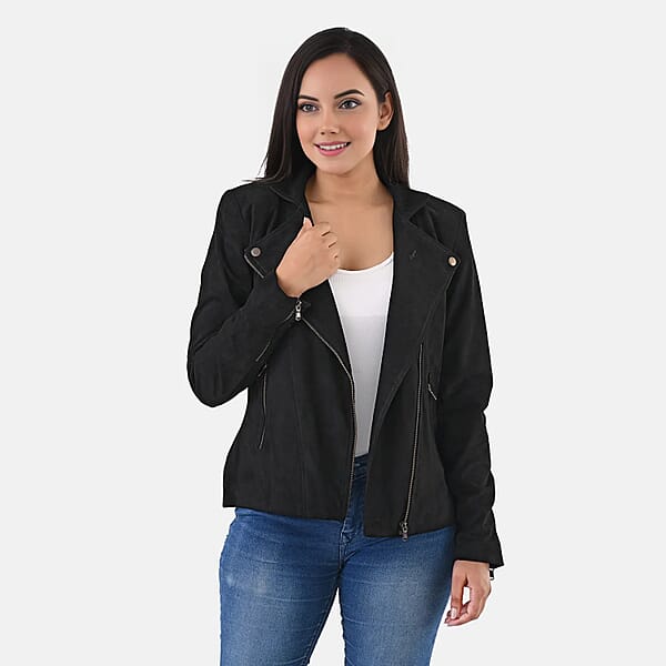 Shop Lc Black Genuine Lamb Leather Jacket - M