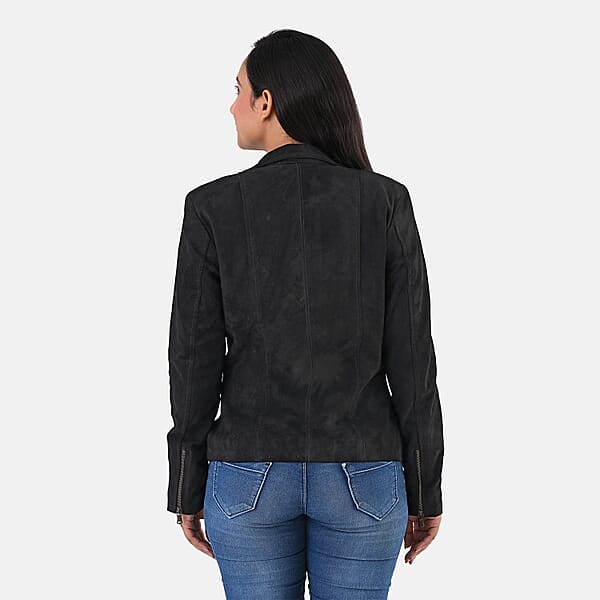 Shop Lc Black Genuine Lamb Leather Jacket - M