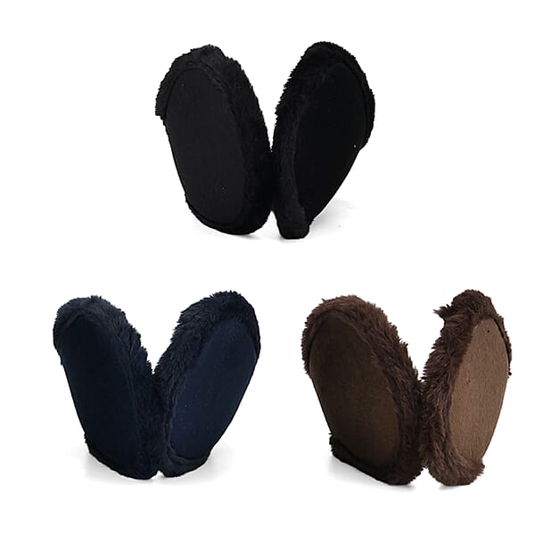 Shop Lc Black Navy And Brown Set Of 3pcs Ear Pad